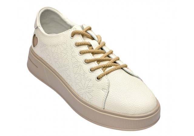 Pantofi dama casual din piele naturala - Aisha Bej Late GSK3033B
